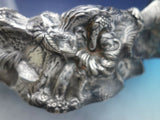 Elkington Sterling Silver Plateau Round Heavy with Wood Base Floral (#6616)