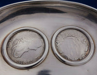 Michael Borg Sterling Silver Desk Trinket Tray with Two Coins 2.8 ozt. (#4633)