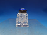Norwegian Sterling Silver Glass Salt Pepper Shaker Set Cobalt Blue Enamel (7436)
