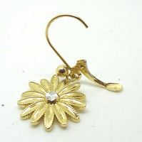 14k Yellow Gold Dangle Daisy Earrings (#J3696)