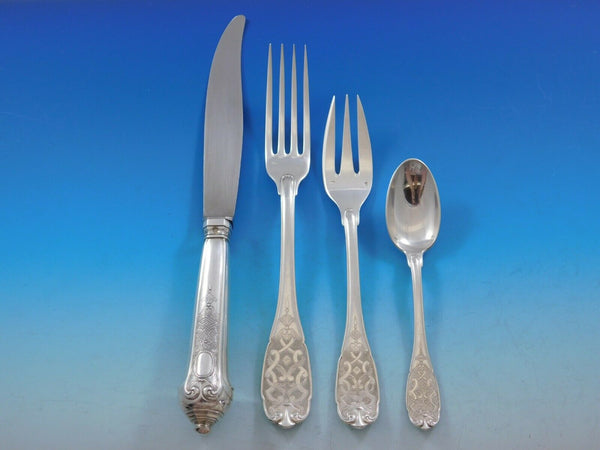 Elysee by Puiforcat French Sterling Silver Flatware Set Dinner Service 48 Piece