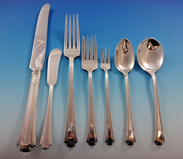 Georgian Colonial by Wallace Sterling Silver Dinner Flatware Set Service 62 Pcs