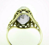 Art Deco 10k Yellow Gold Filigree Genuine Natural Amethyst Ring (#J4423)