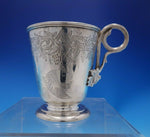 S. Smith and Sons English Sterling Silver Child's Mug Cup w/ Grapes Bird (#3918)