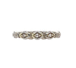 18k White Gold Petite Three Stone Genuine Natural Diamond Ring Band (#J5726)