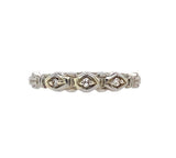 18k White Gold Petite Three Stone Genuine Natural Diamond Ring Band (#J5726)