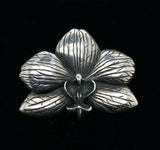 Sterling Orchid Flower Pin Pendant Signed "SZS" (#J5475)