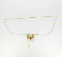 10k Yellow Gold Art Nouveau Pearl Necklace Lavaliere (#J4625)