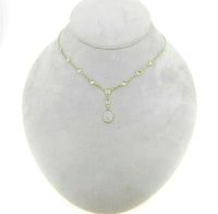 18k Yellow Gold 7ct Genuine Natural Moonstone Drop Necklace Pendant (#J4568)