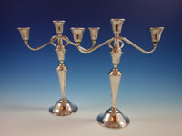 Continental by International Sterling Silver Candelabra Pair 3-Light (#2325)