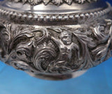 Dutch Sterling Silver Tea Pot w/Cast Mermaid Finial Flowers Putti Dragon (#6464)