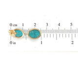 14k Gold 7.41ct TW Genuine Natural Kingman Turquoise Dangle Earrings (#J6126)