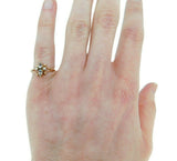 10k Yellow Gold Victorian Aquamarine Ring with Seed Pearls (#J4627)
