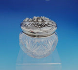 William Kerr Sterling Silver and Glass Powder Jar #1447 w/Woman Flowers (#3659)