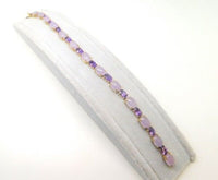 14k Yellow Gold Amethyst and Lavender Jade Bracelet (#J3827)