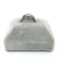 18k White Gold Art Deco .05ct Diamond Filigree Ring (#J5349)