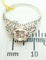 18K Gold European Cut .56ct Genuine Natural Diamond Filigree Ring (#C2360)