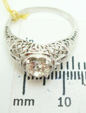 18K Gold European Cut .56ct Genuine Natural Diamond Filigree Ring (#C2360)