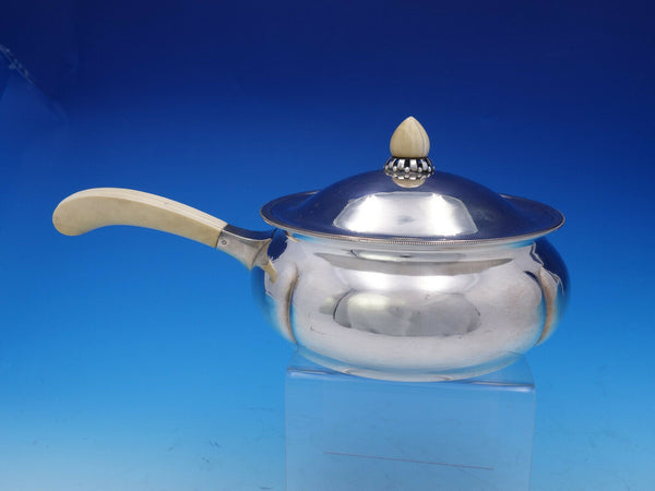 Evald Nielsen Sterling Silver Danish Covered Bowl w/ handle Hand wrought (#3606)