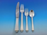 Pyramid by Georg Jensen Danish Sterling Silver Flatware Set Service 40 pc Dinner