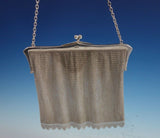 AM & ML English Sterling Silver Mesh Purse with Fringe and Chain Handle (#3012)