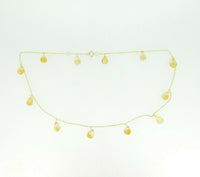 14k Yellow Gold 34 Carat Briolette Genuine Natural Citrine Necklace (#J4483)