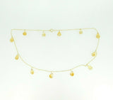 14k Yellow Gold 34 Carat Briolette Genuine Natural Citrine Necklace (#J4483)