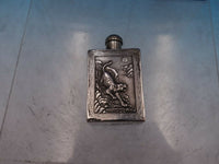 Chinese Export Sterling Silver Perfume Bottle with Green Agate Stone Tiger #6715