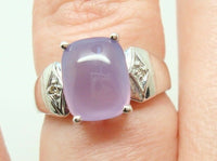 14K Gold Lavender Genuine Natural Chalcedony Ring (#J150)