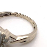 14k White Gold 8.8mm Silver Akoya Pearl Ring Jewelry (#J5591)