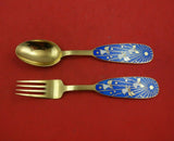 Christmas by A. Michelsen Sterling Silver Fork and Spoon Set 2pc 1953 Angels