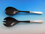 Starfire by Lunt Sterling Silver Salad Serving Set 2pc w/ Black Plastic 11 1/4"