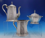 John Wendt Augustus Rogers Coin Silver Tea Set 3pc Octagonal Shape #402 (#3886)