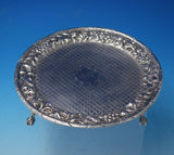 Repousse by Kirk Sterling Silver Salver Tray w/Three Feet Branch Borders (#5019)