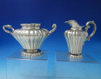 Posen German .800 Silver Tea Set 4pc Pumpkin Shape Morning Glory Finial (#5595)