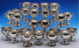 Fabian Mexican Sterling Silver Punch Set 27-pc Bowl Cups Ladle and Tray (#7694)