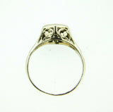 Art Deco 14k Gold Filigree Round Genuine Natural Diamond Ring .10ct (#J832)