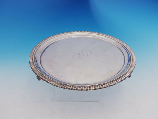 English Sterling Silver Round Salver Tray Georgian c1805 8 7/8" Antique (#3594)