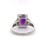 14k White Gold 4.54ct Deep Purple Genuine Natural Amethyst Ring (#J5751)