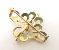14k Gold Watch Pin with Diamond and Seed Pearls (#J3823)