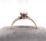 14k Yellow Gold Victorian Opal and Red Paste Stone Ring (#J6139)