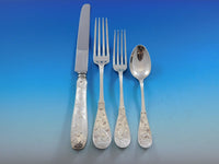 Japanese by Tiffany Co Sterling Silver Flatware Set Service 77 Pcs Audubon Birds