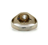 14k White Gold Art Deco .36ct Diamond Men's Ring (#J5549)