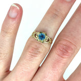 10k Yellow Gold Victorian .49ct Genuine Natural Aquamarine Ring (#J4984)