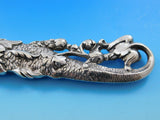 Dolphin by Shiebler Sterling Silver Ice Cream Slice FH AS Bright-Cut Flowers 13"