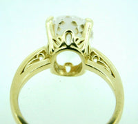 14k Yellow Gold Oval Peach Genuine Natural Morganite Ring (#J4425)