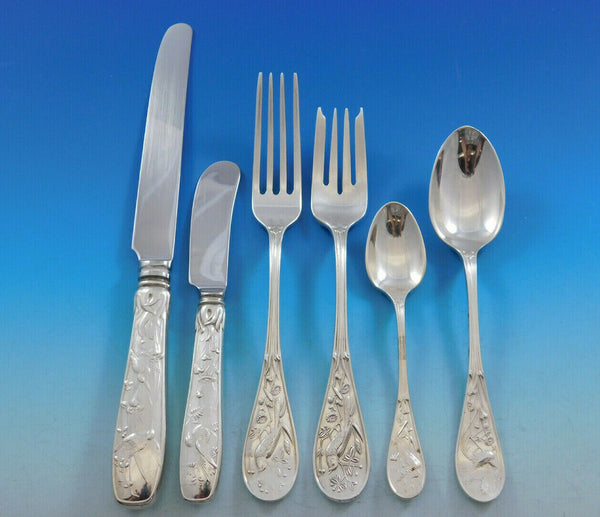 Audubon by Tiffany Co. Sterling Silver Flatware Set Service 55 Multi Motif Birds