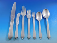 Pyramid by Georg Jensen Sterling Silver Flatware Set 8 Service 57 pieces Dinner