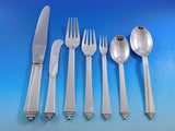 Pyramid by Georg Jensen Sterling Silver Flatware Set 8 Service 57 pieces Dinner