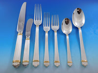 Aria Gold by Christofle France Silverplate Flatware Service Set Dinner In Box